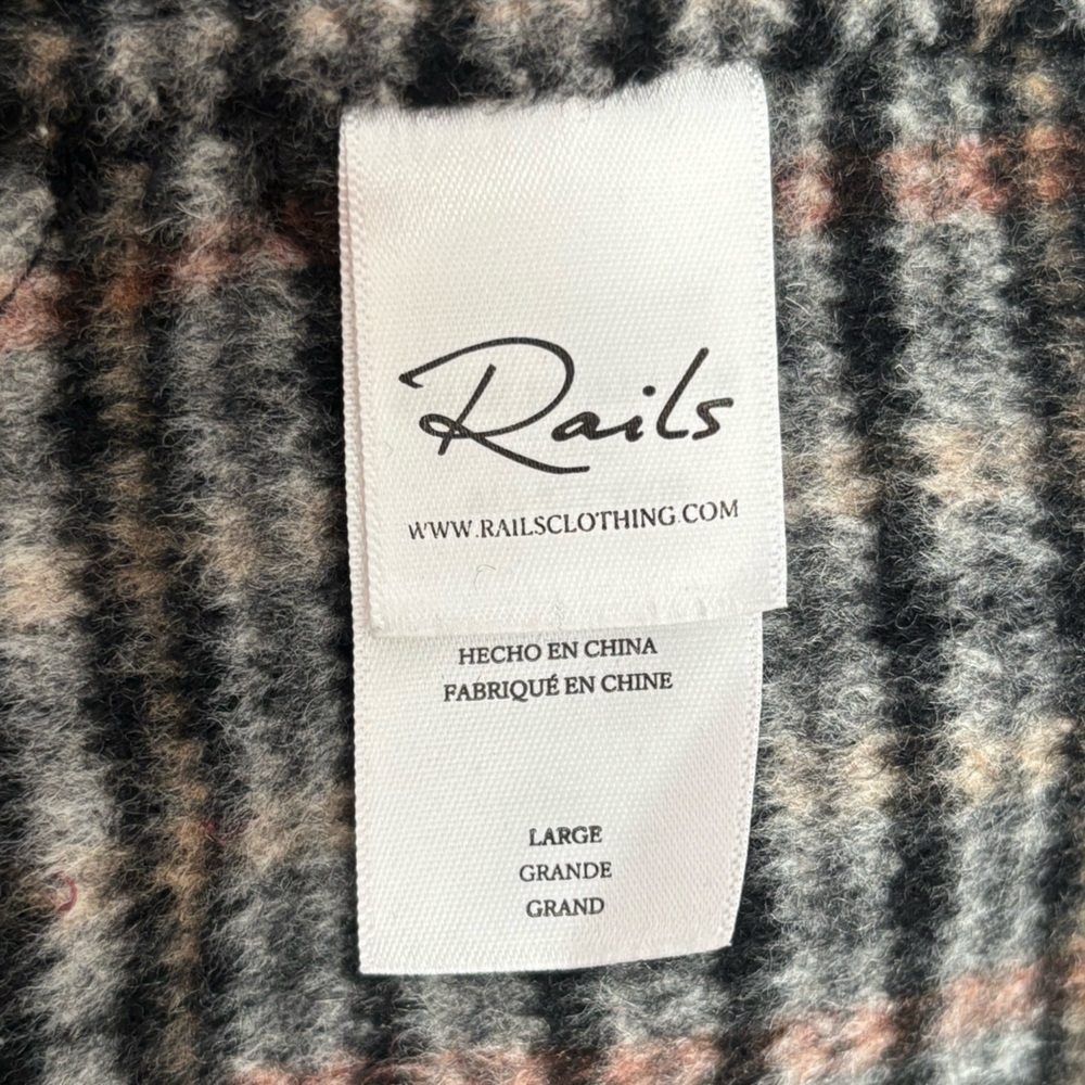 Rails Jaro Plaid Wool-Blend Sherpa Collar Coat (L) - Picture 7 of 9